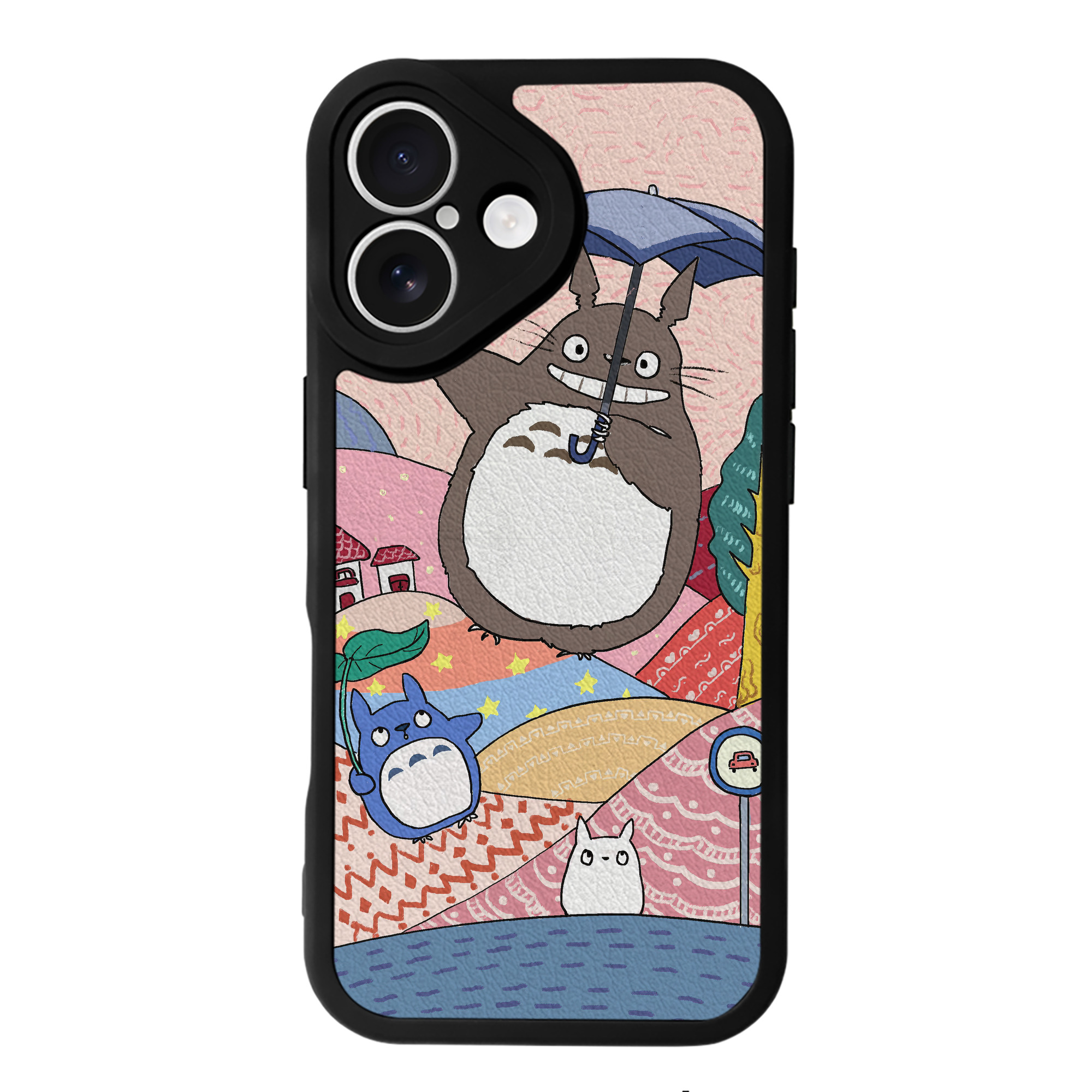 となりのトトロ 草壁メイ 草壁サツキ My Neighbor Totoro Satsuki Kusakabe Mei Kusakabe 【iPhone 16シリーズ対応】シリコンスマホケース（レザー調） 材質：シリコン